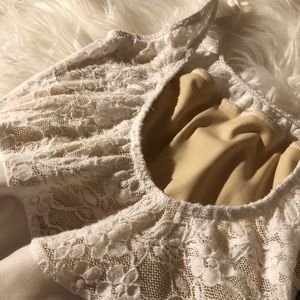 White Class In Leotard Small Lace